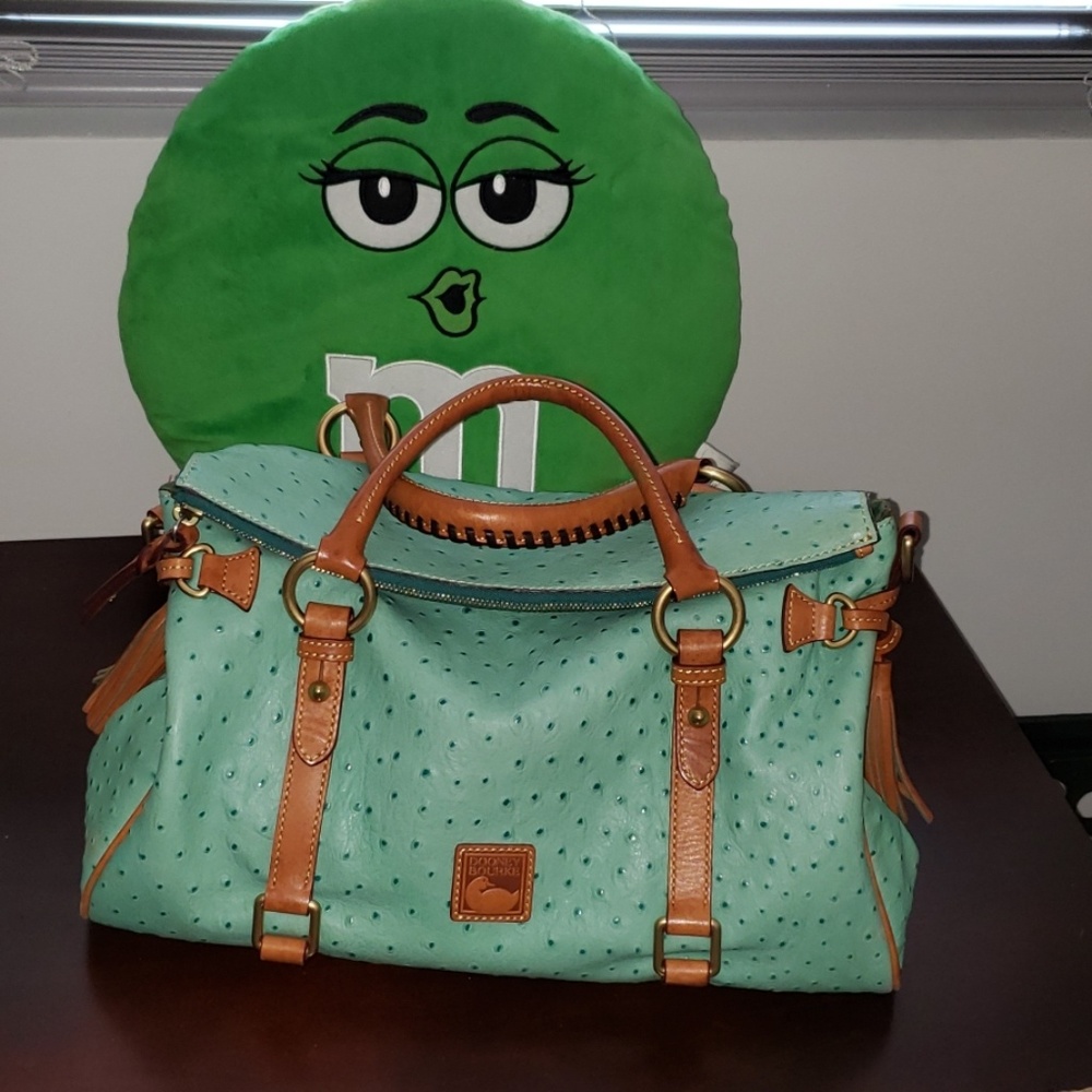 Dooney and Bourke Seafoam Ostrich Satchel - Picture 1 of 8